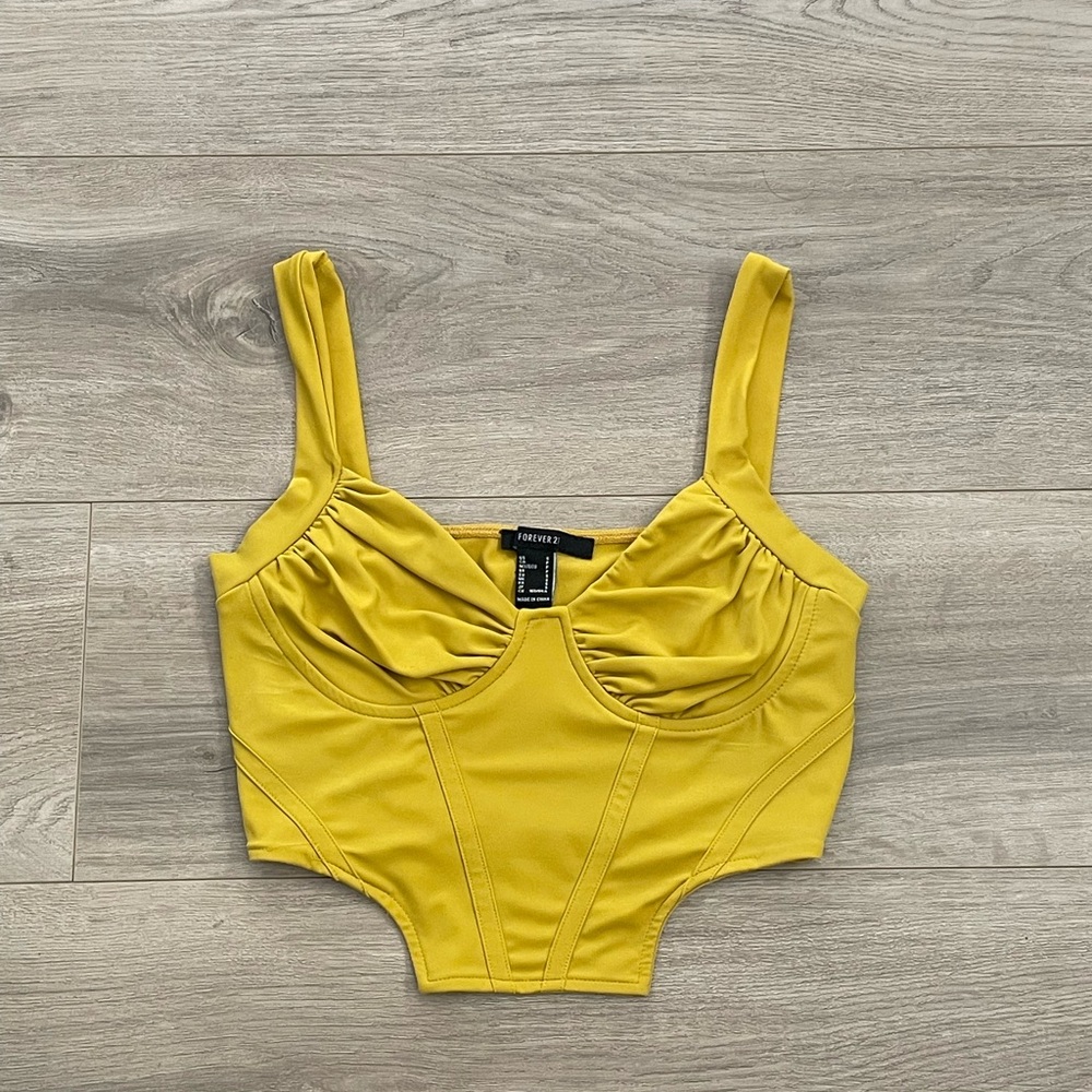 Forever 21 Mustard Crop Top